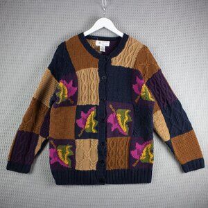 Braemar by Jeremy Scott Patchwork Knit Cardigan Medium